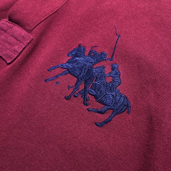 Vintage Polo Ralph Lauren LS Top Men's 2XL Dual Match Big Pony Leather Polo - Picture 5 of 11